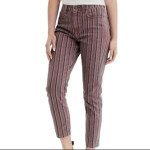 American Eagle Mom Jean Striped Red and Green Jeans Size 4R